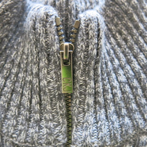 Calvin Klein Jeans Cable Knit 100% Cotton Long Sleeve 1/2 Zip Sweater - Size XL - Picture 6 of 8
